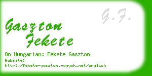 gaszton fekete business card